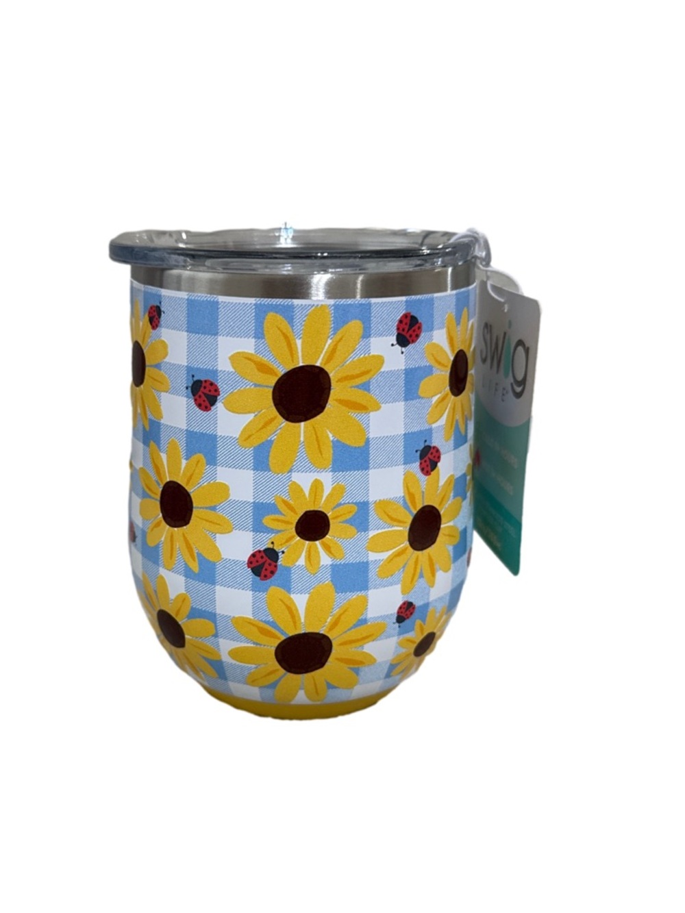 Swig Life Sunflower Blue Gingham Insulated Tumbler